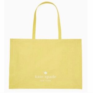 Kate Spade Neon Yellow Cotton Canvas Tote Shopping Bag Multi-use
